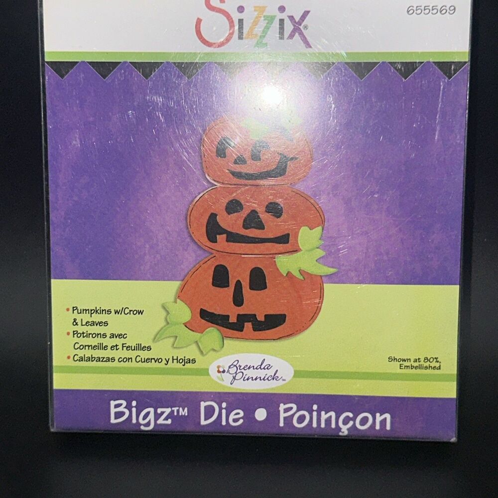 Sizzix Bigz Pumpkins, Crow and Leaves die #655569 Retail $22.99 Brenda Pinnick